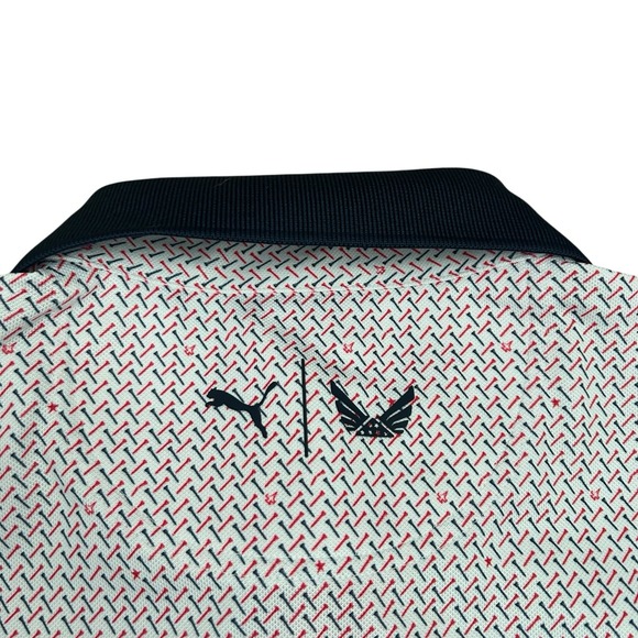 Puma Volition Celebration Golf Polo USA America Performance White Patriotic L/XL - Picture 9 of 10